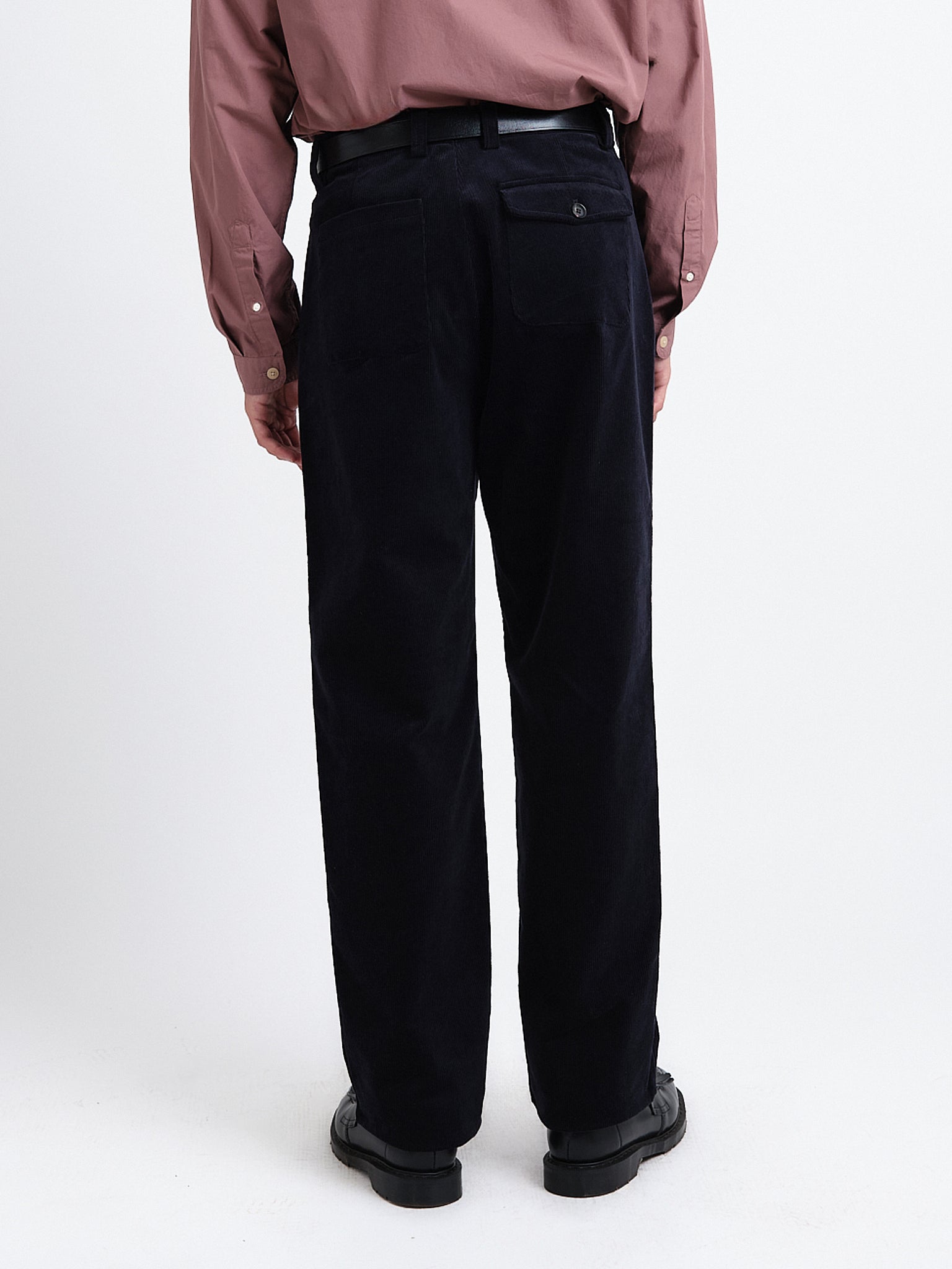 Morton Pleated Trousers Ivers Corduroy Navy