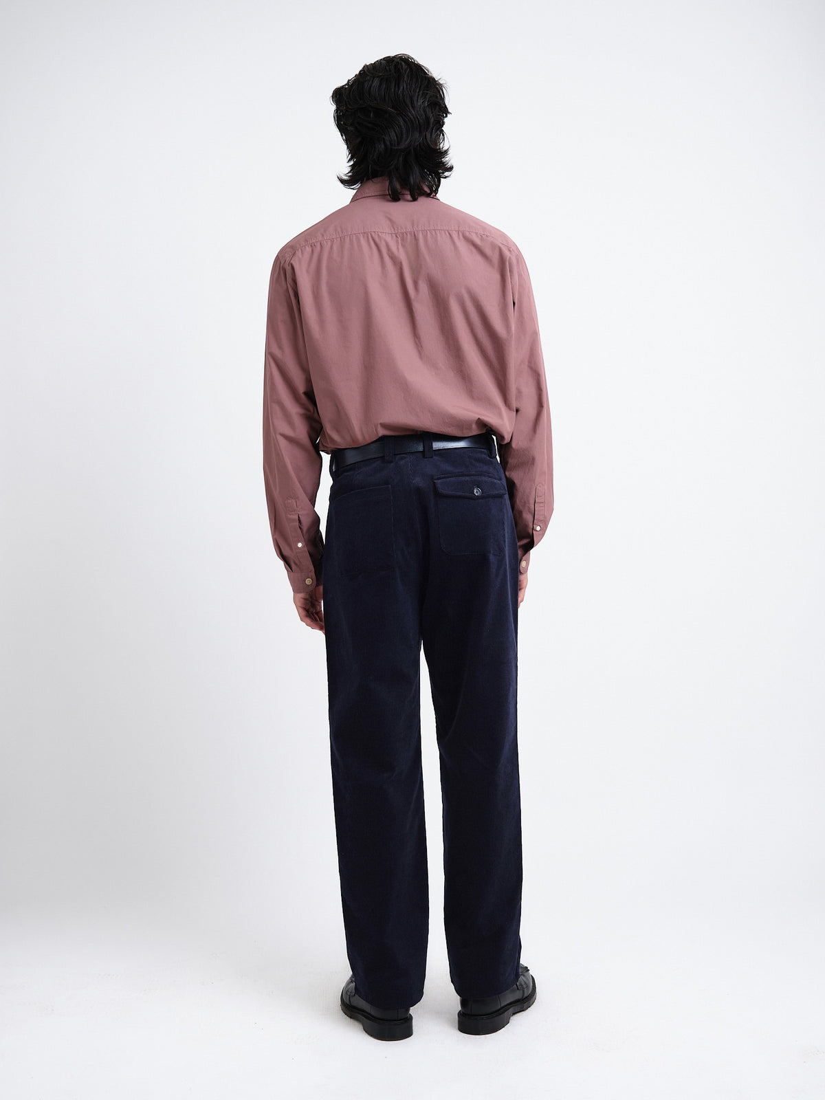 Morton Pleated Trousers Ivers Corduroy Navy