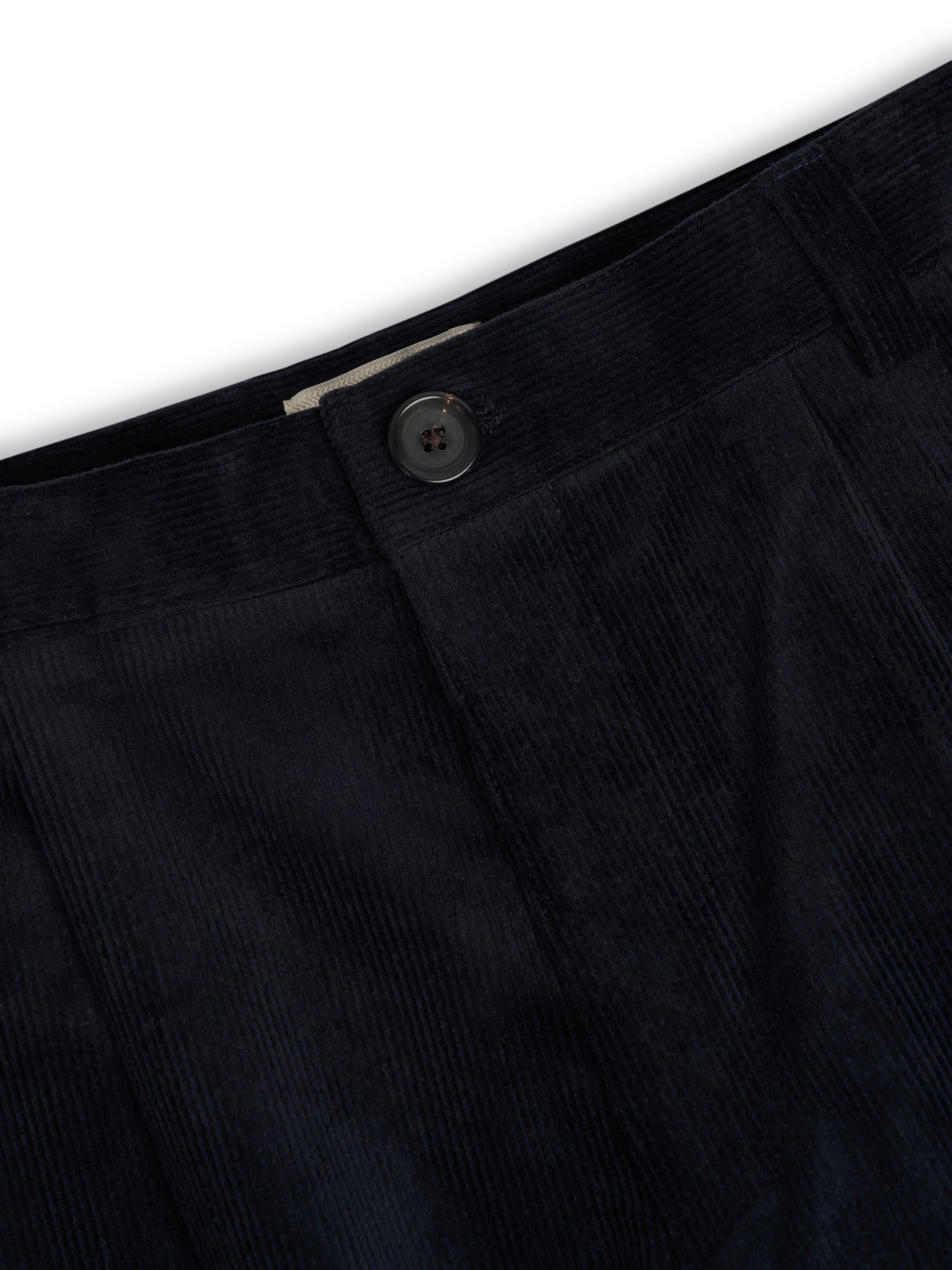 Morton Pleated Trousers Ivers Corduroy Navy