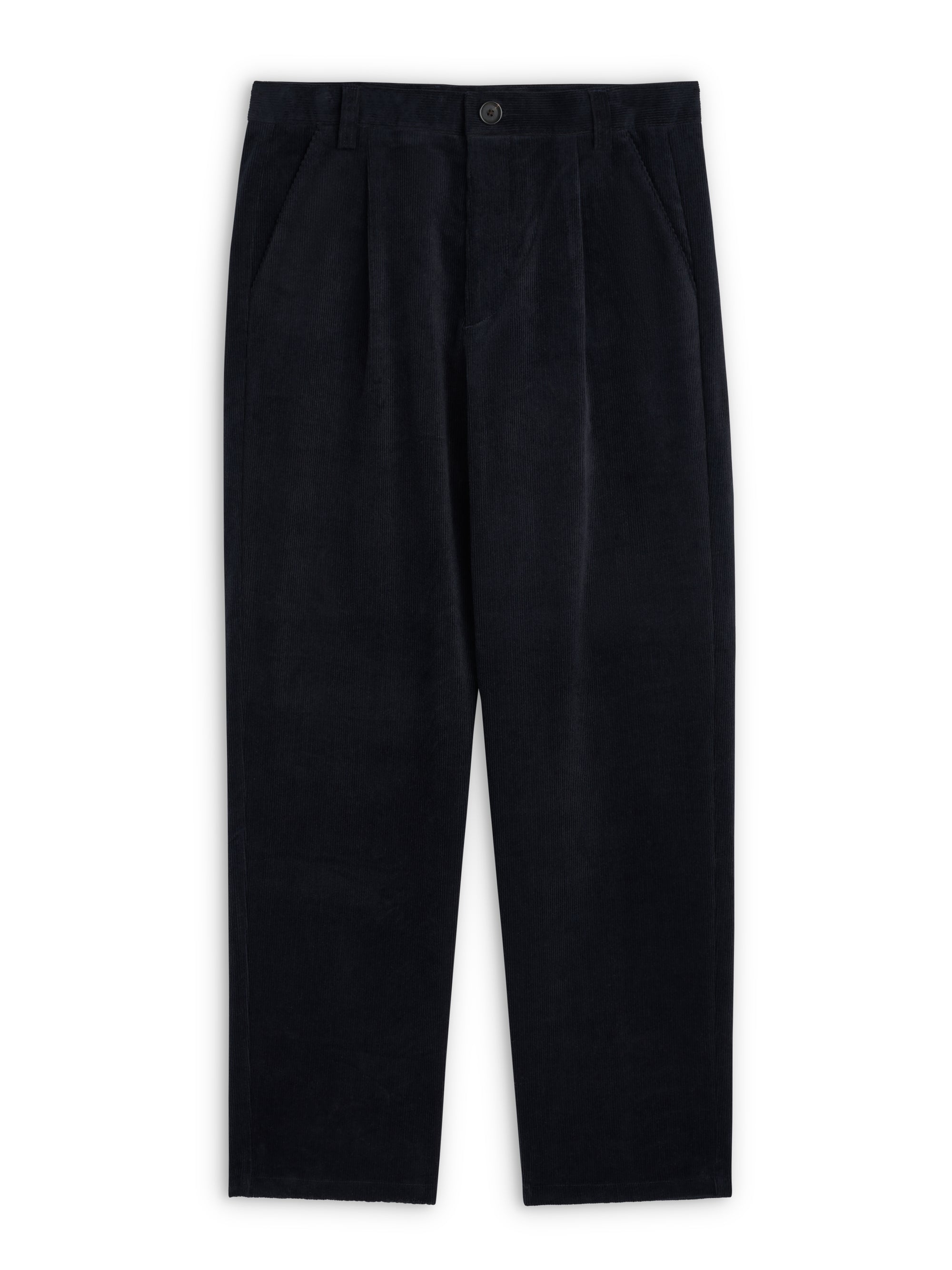 Morton Pleated Trousers Ivers Corduroy Navy