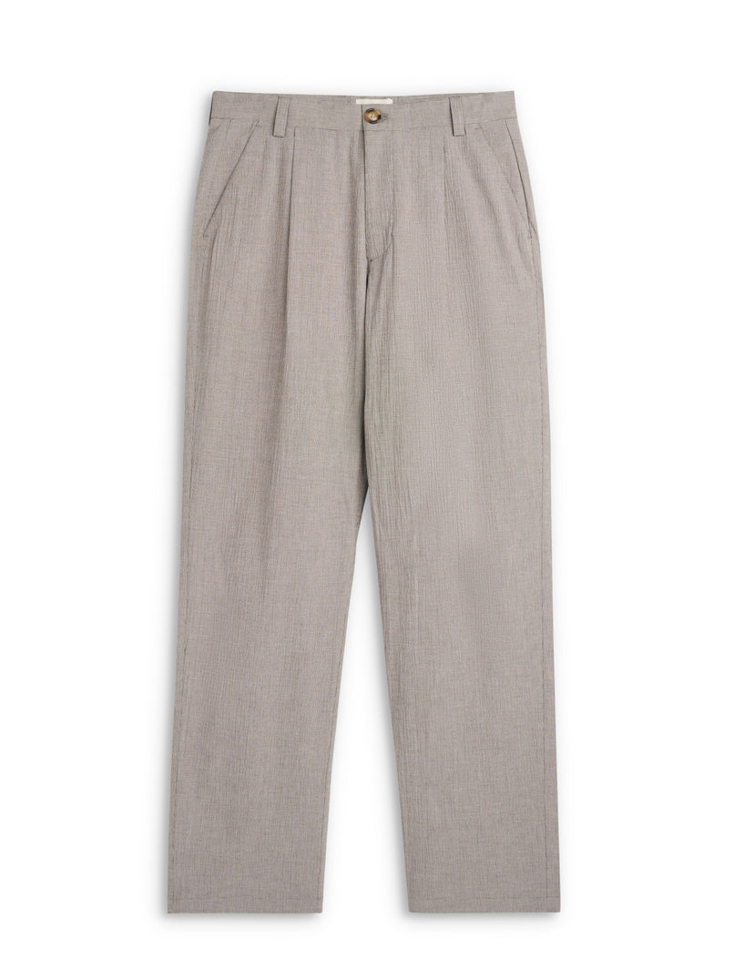 Morton Pleated Trousers Jensen Brown/White
