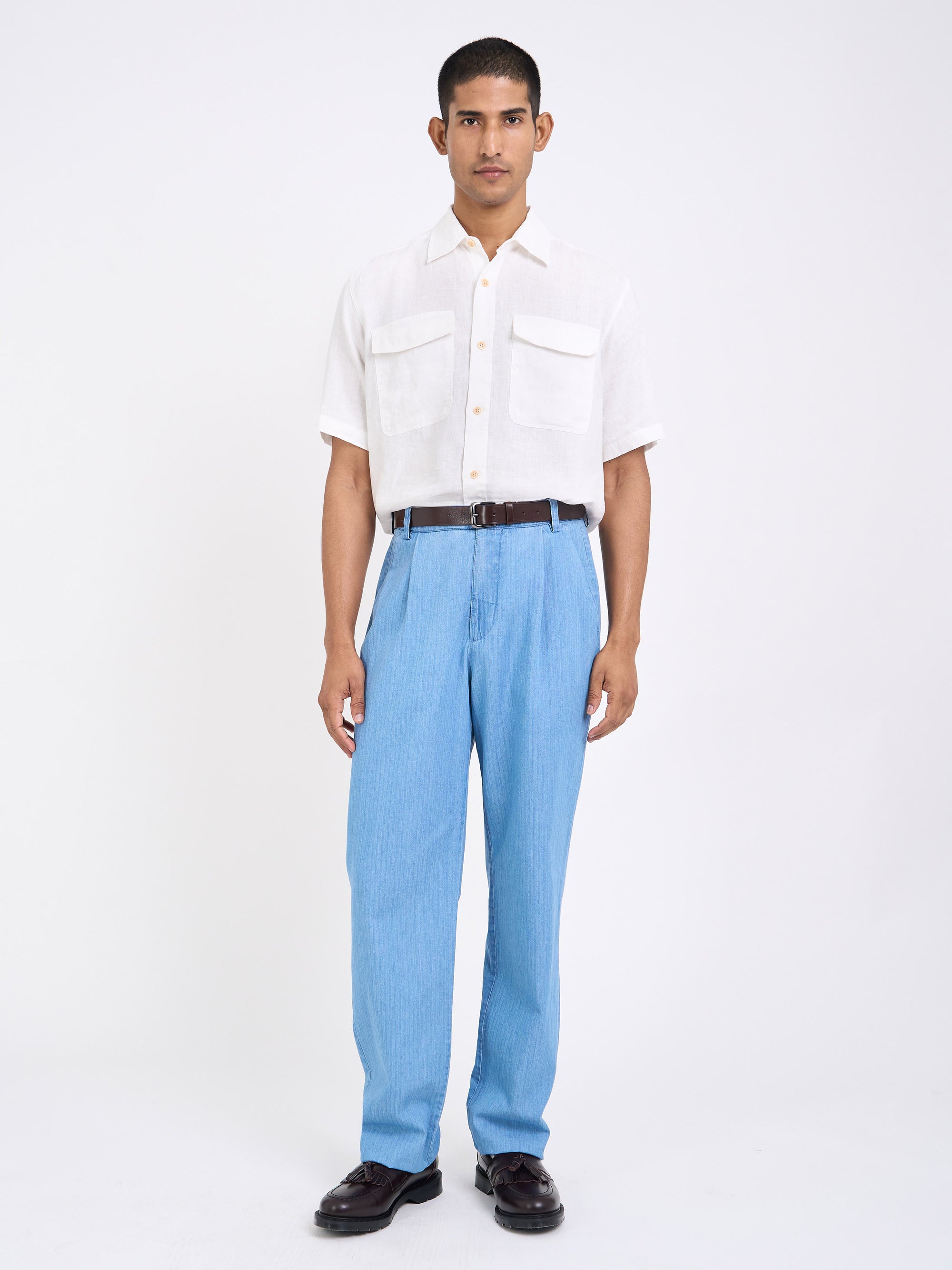Morton Pleated Trousers Marden Indigo