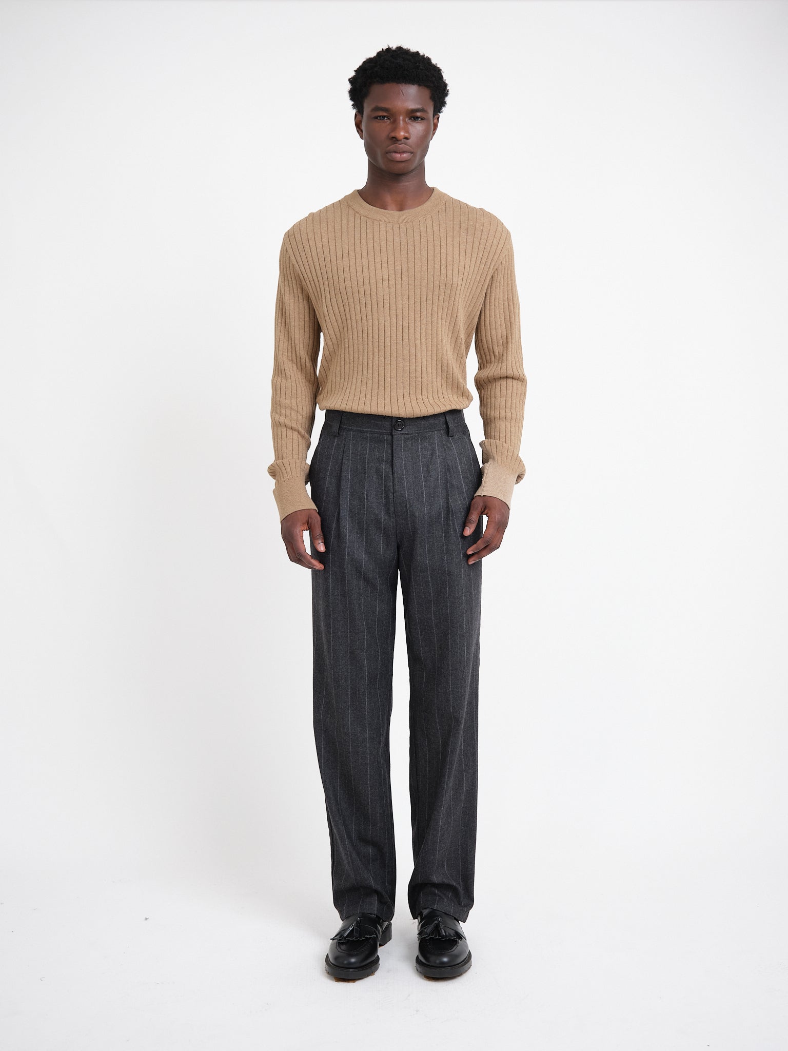 Morton Pleated Trousers Purdon Charcoal