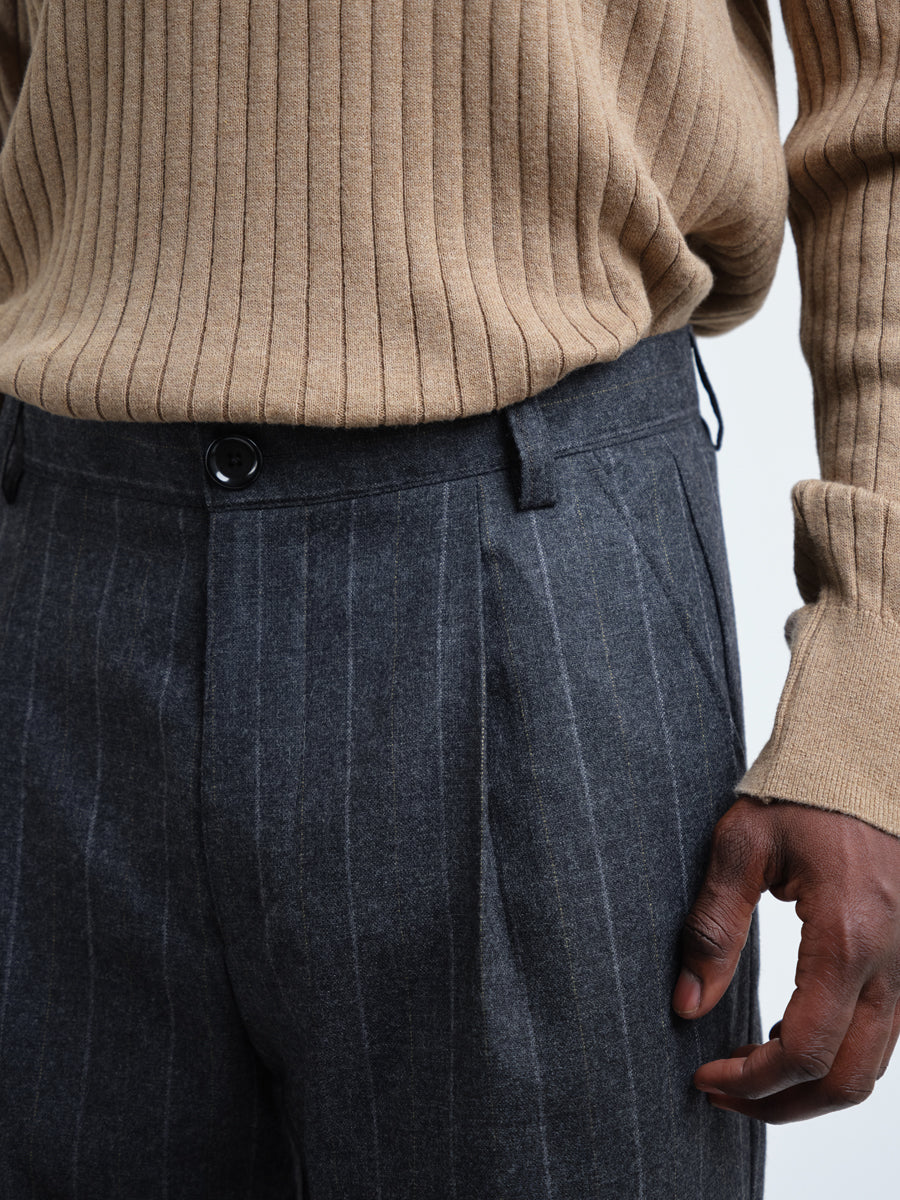 Morton Pleated Trousers Purdon Charcoal