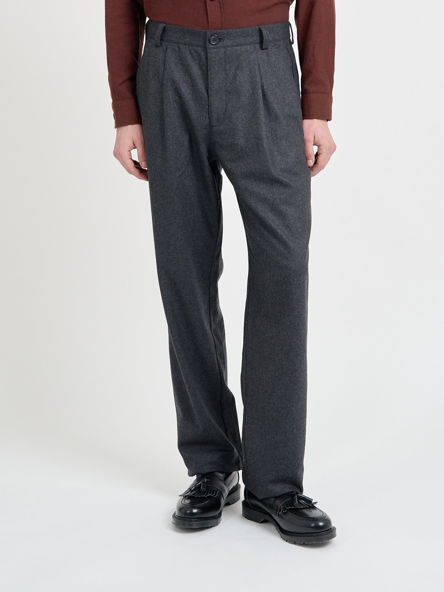 Morton Pleated Trousers Richards Charcoal