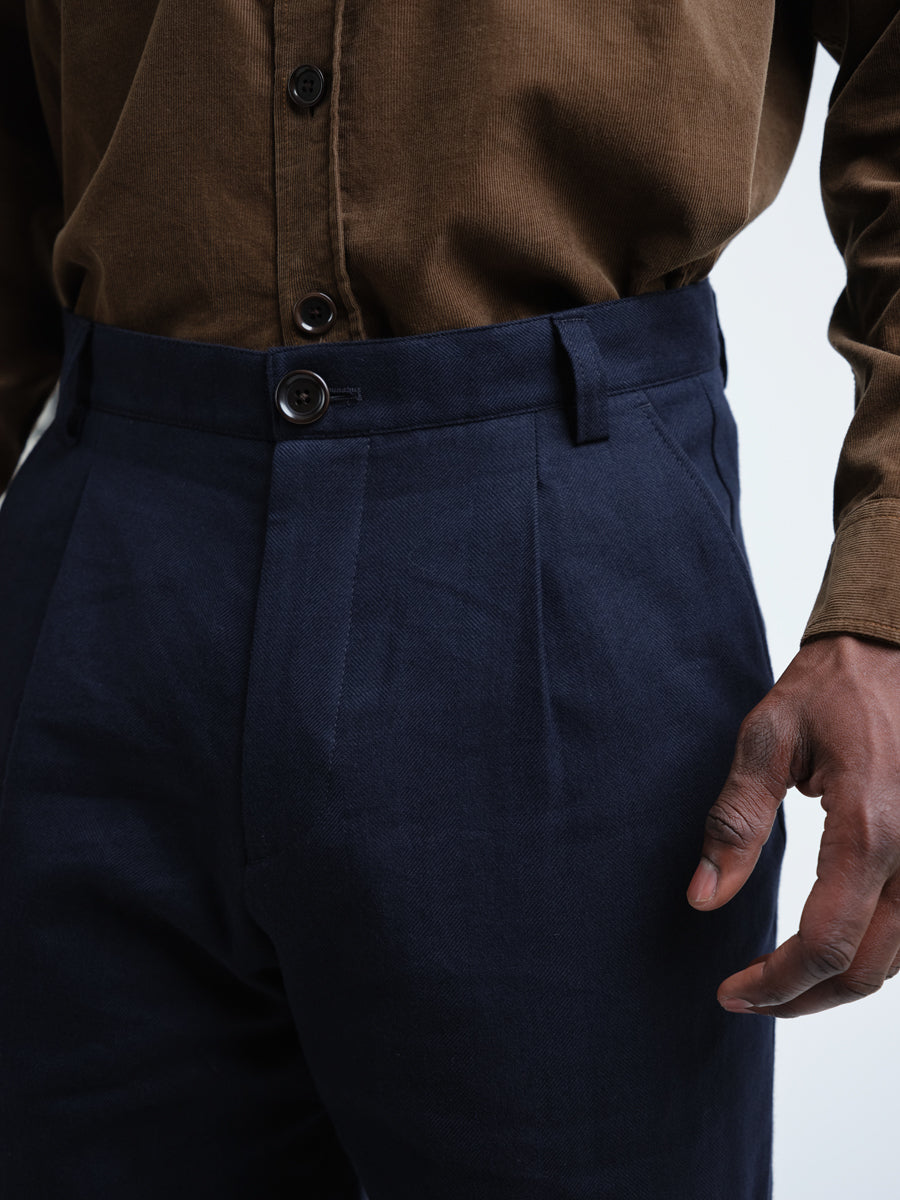 Morton Pleated Trousers Westerman Navy