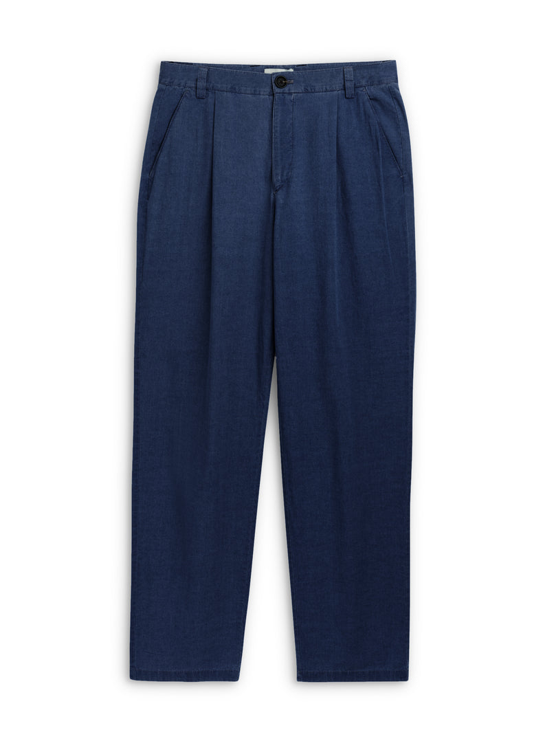 Morton Pleated Trousers Wylie Indigo Rinse