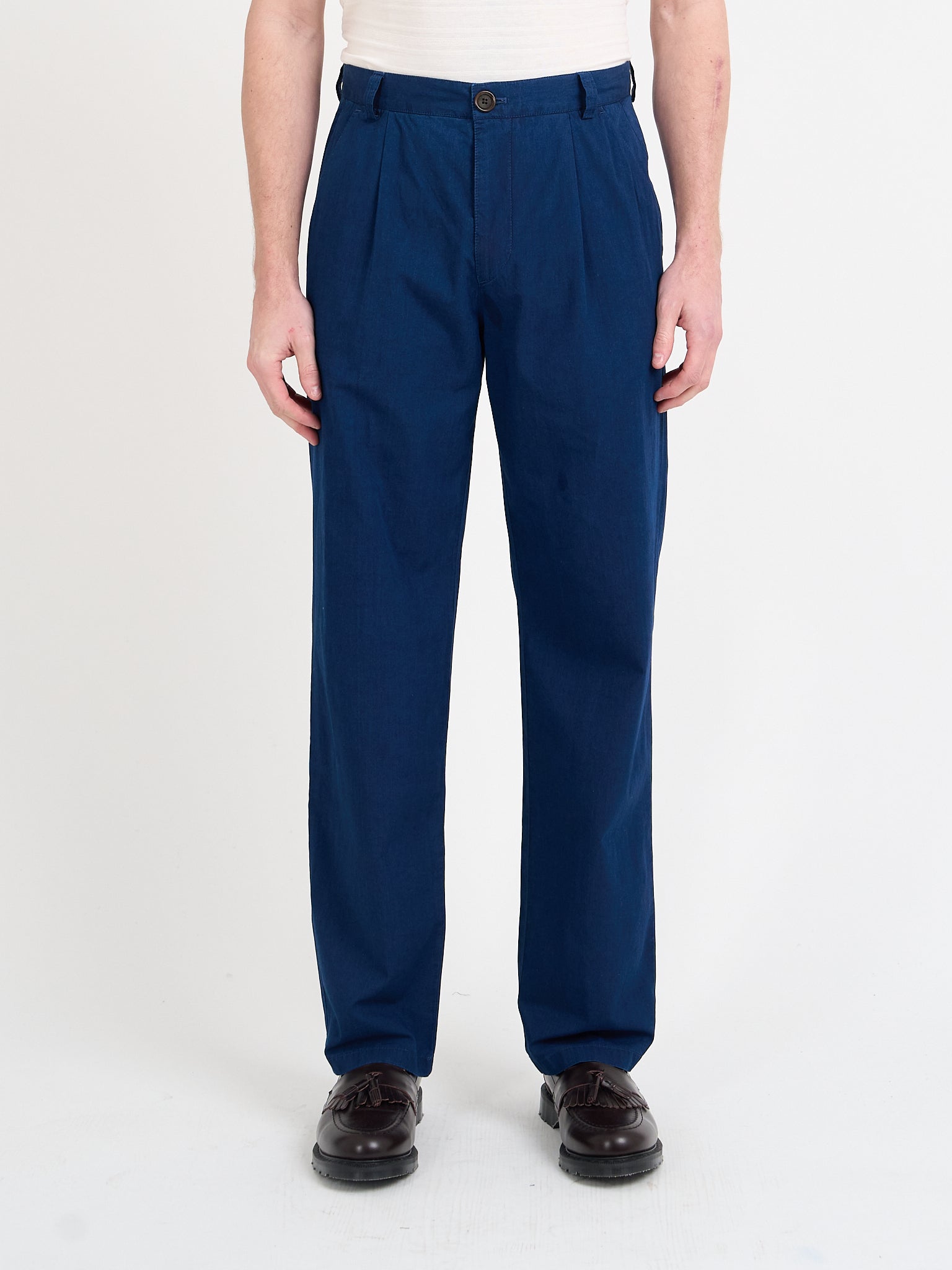Morton Pleated Trousers Wylie Indigo Rinse
