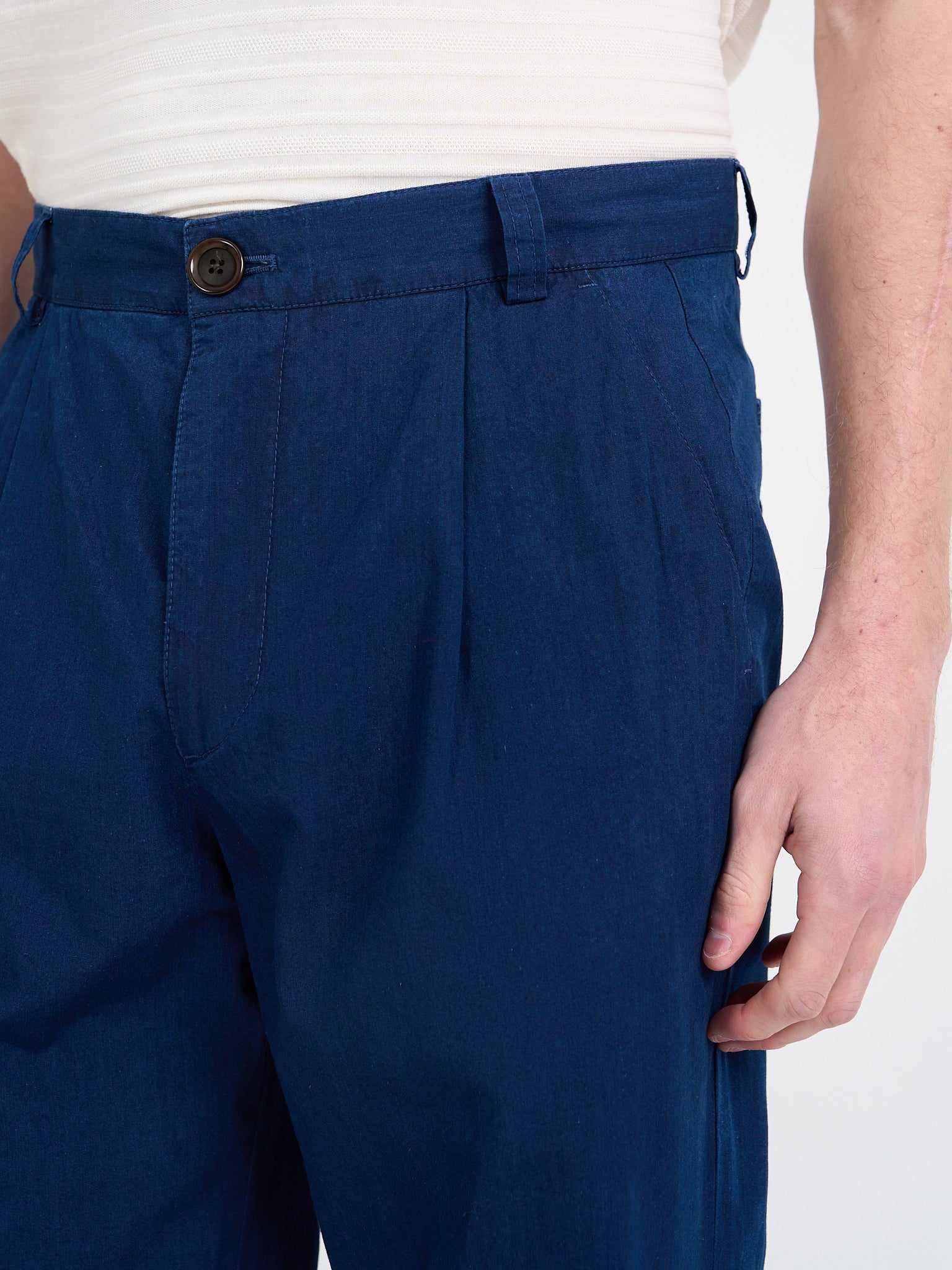 Morton Pleated Trousers Wylie Indigo Rinse