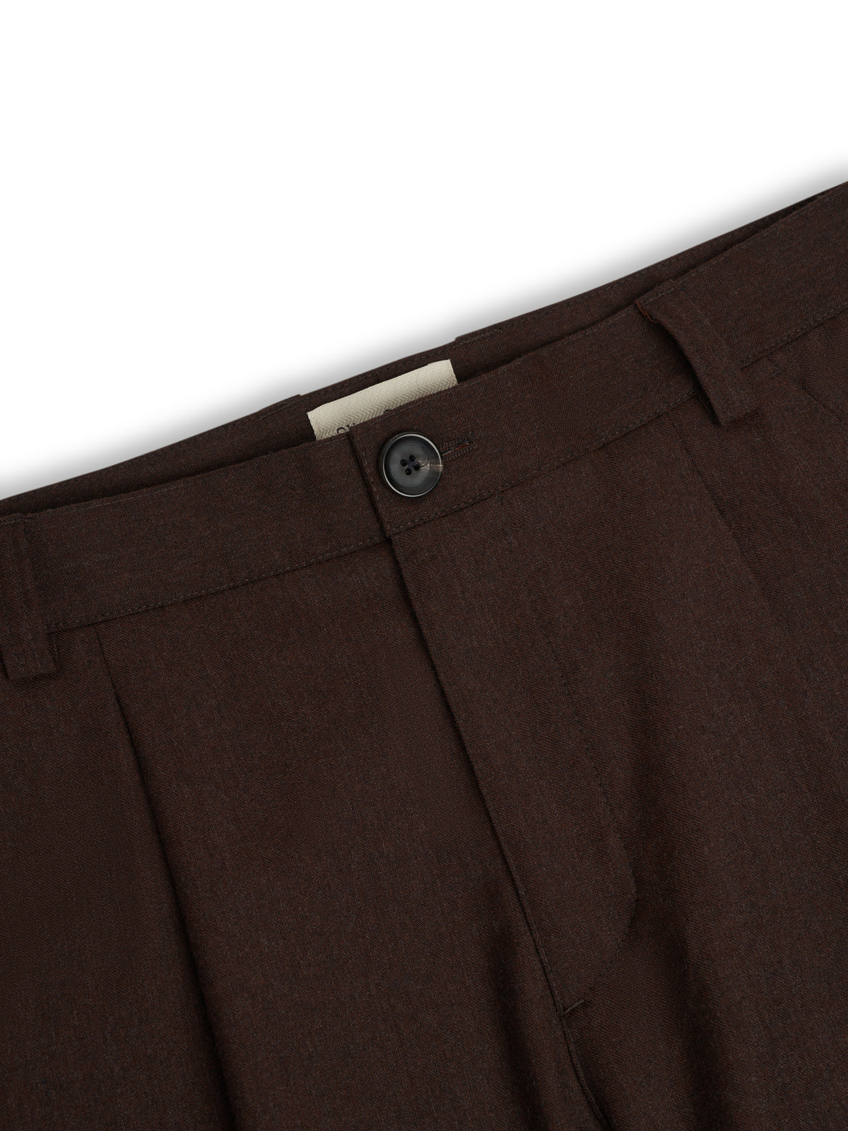 Orsman Wide Leg Pleated Trousers Jara Flannel Chestnut Brown