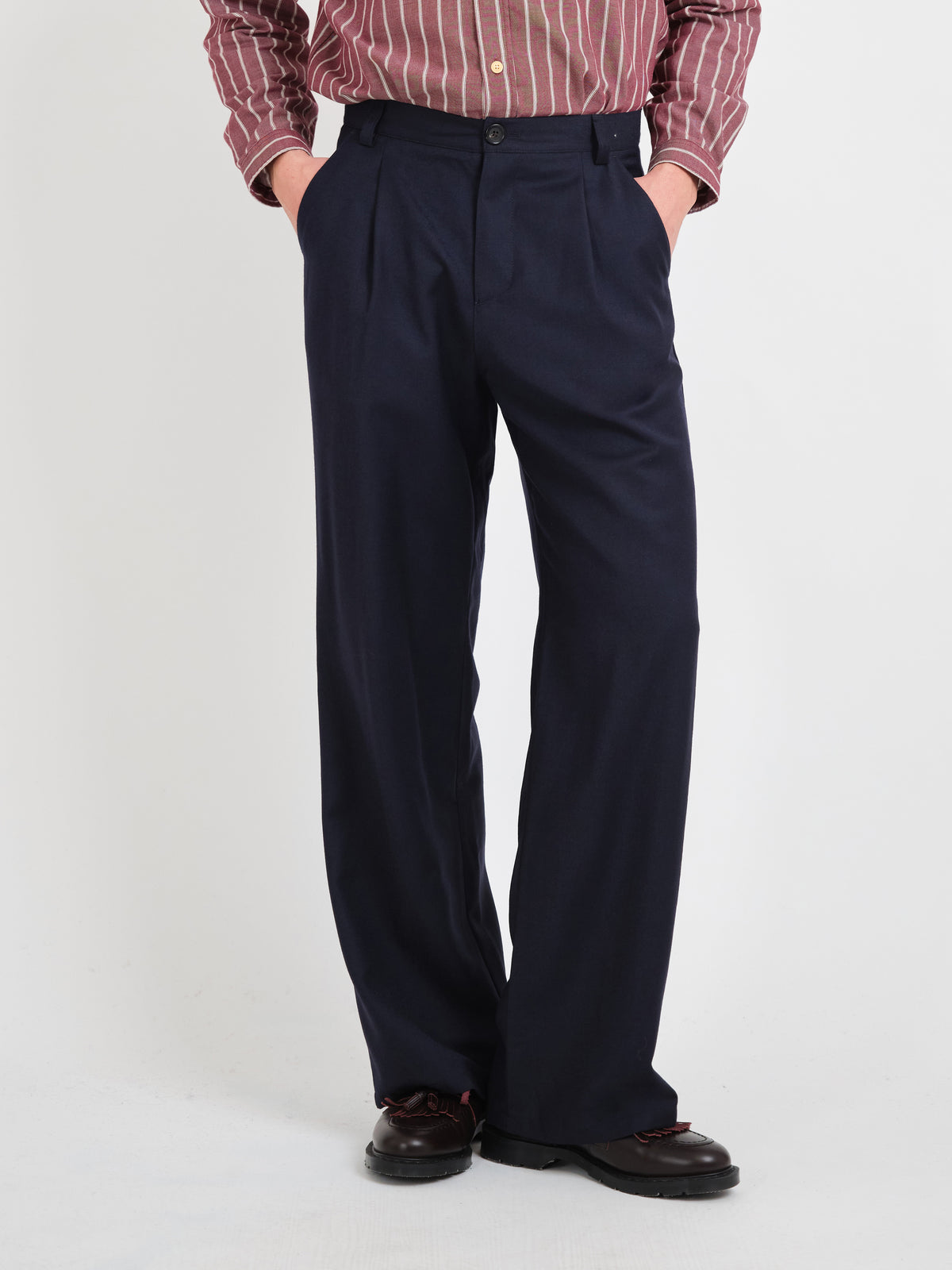 Jara Flannel Navy Camberwell Suit
