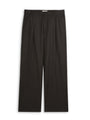 Orsman Wide Leg Pleated Trousers Lowe Brown Stripe