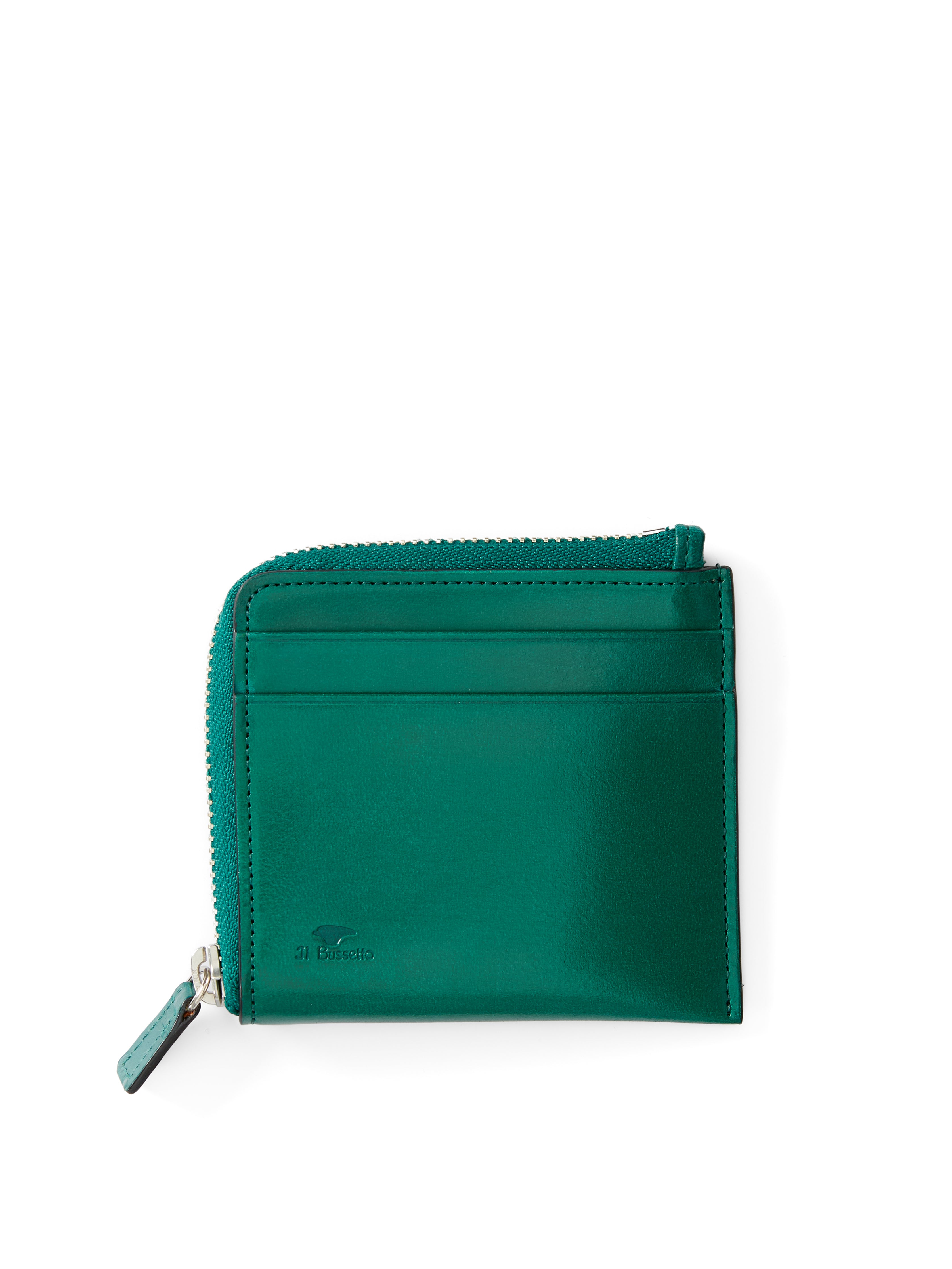 Il Bussetto Corner Zip Wallet Green Leather