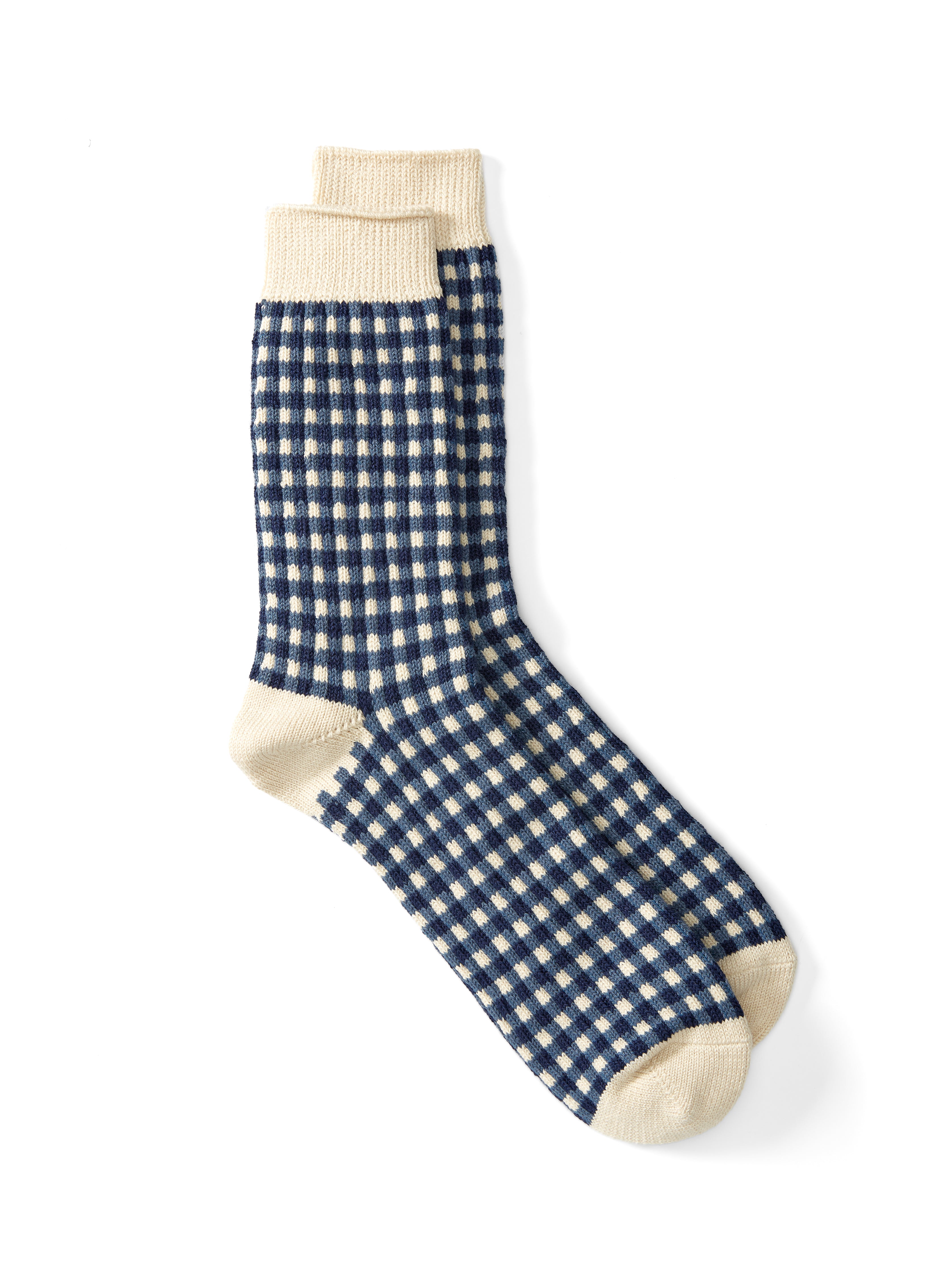 Ro To To Gingham Check Sock Navy