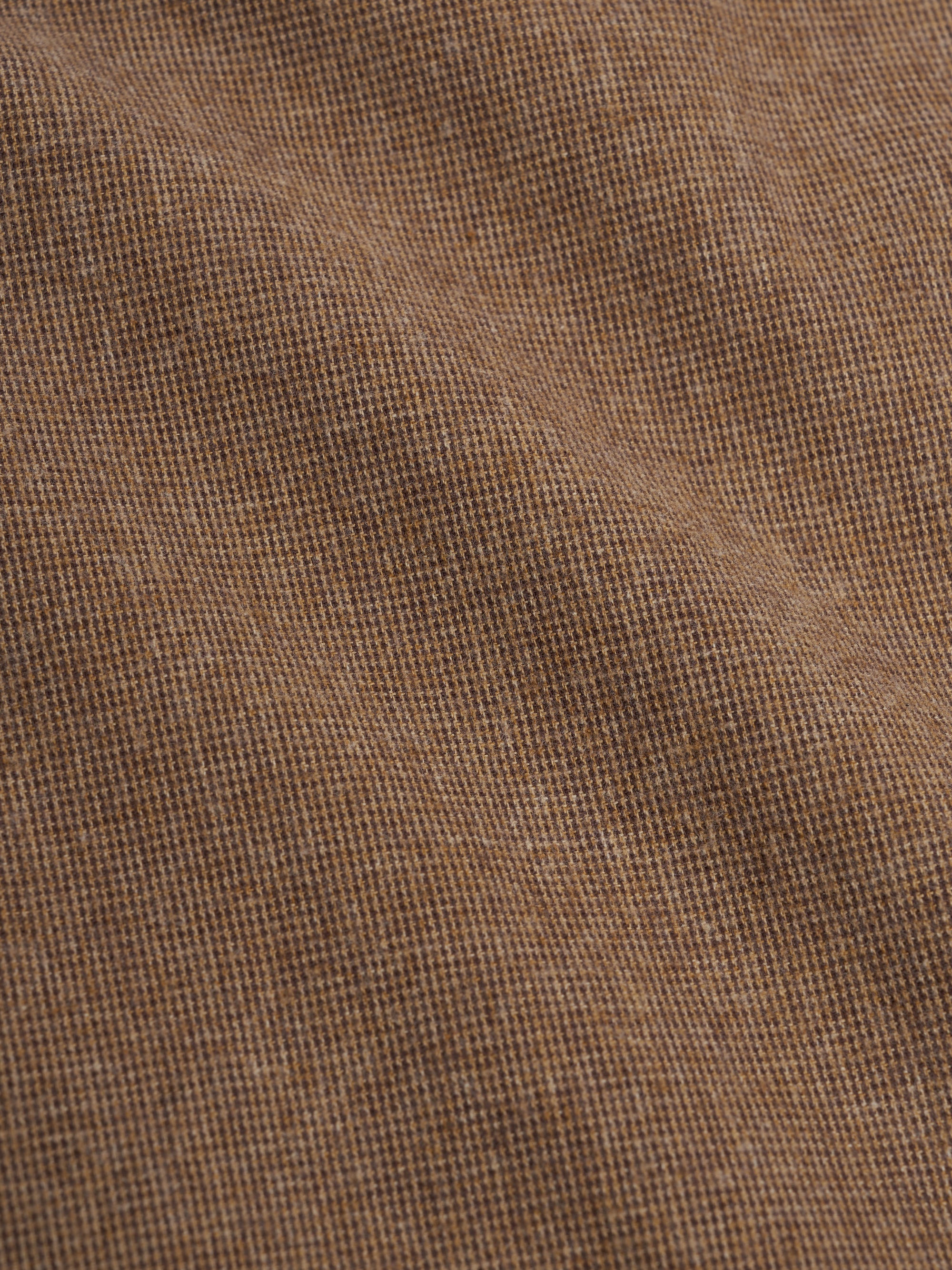 Detailed material shot of Oliver Spencer Men&#39;s Sand Organic Cotton Shirt