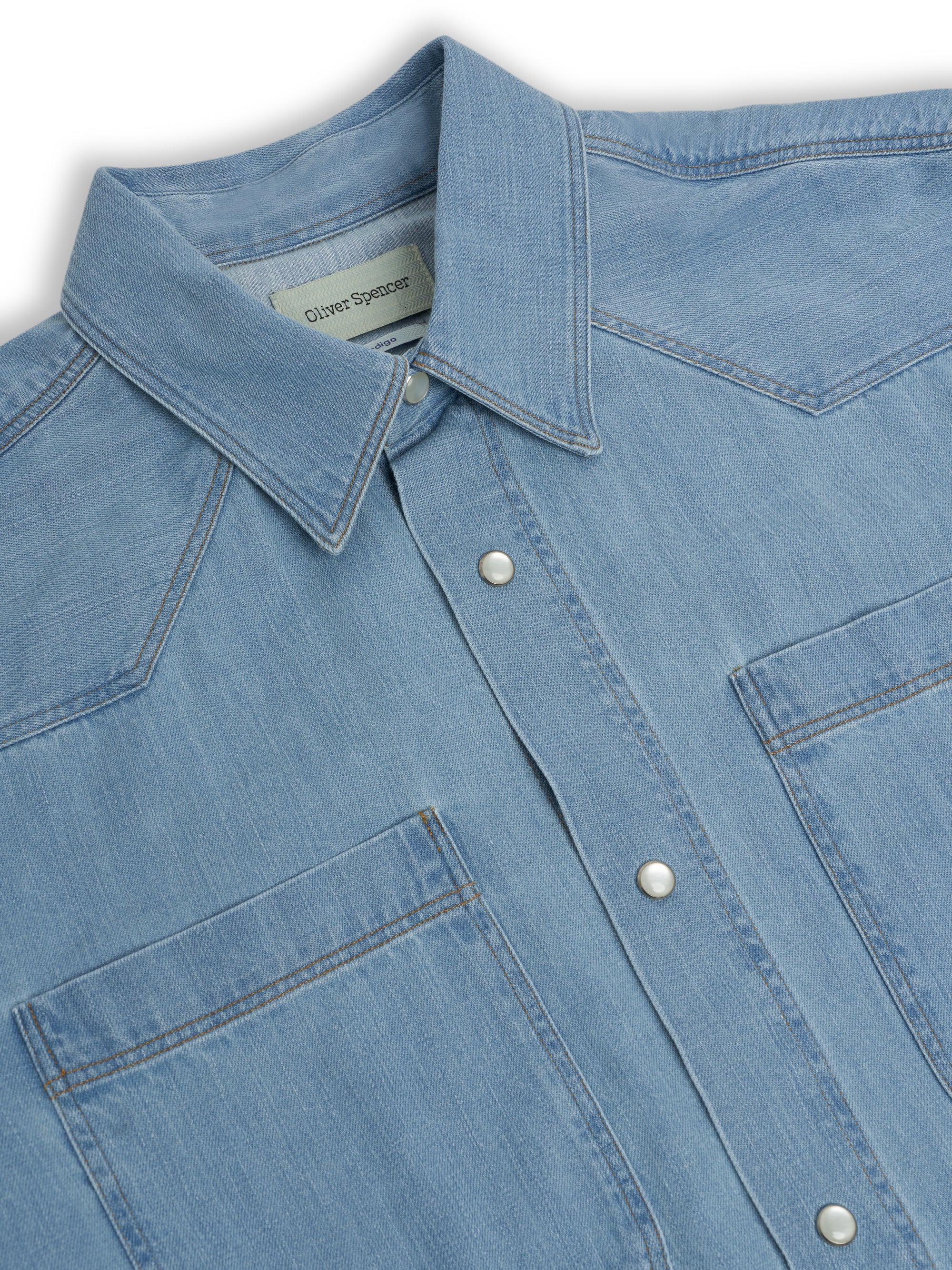 Oliver Spencer Light Indigo Denim Western Shirt