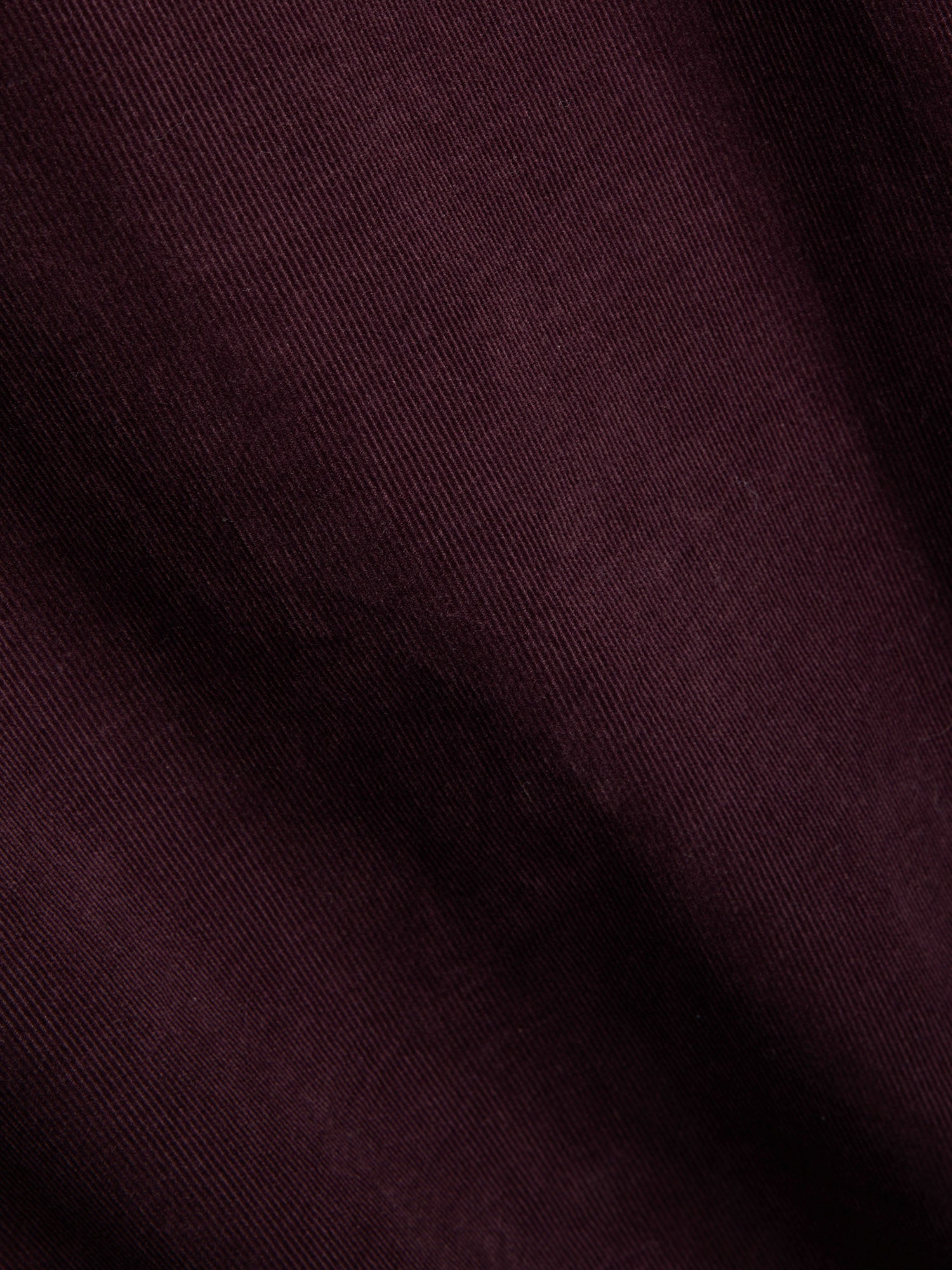 Detailed material shot of Oliver Spencer Men&#39;s Burgundy Midweight Cotton Corduroy Western Shirt 