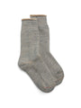 Ro To To Double Face Crew Socks Grey Brown