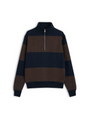 Reversible Half Zip Sweatshirt Latimer Navy/Brown