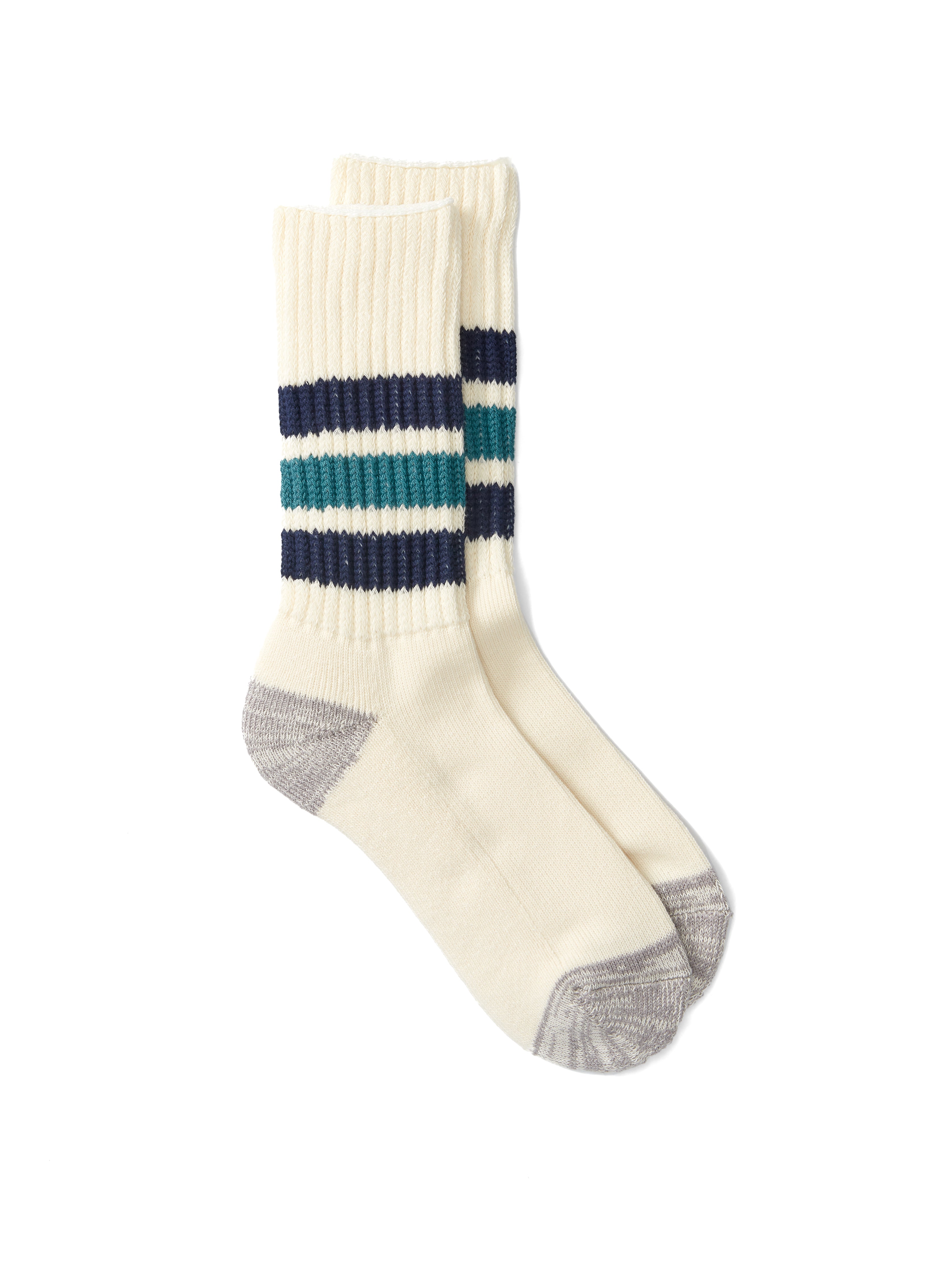 Ro To To Coarse Ribbed Old School Socks Navy/Green