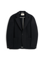 Oliver Spencer Men's Black Wool Single-Breasted Black Jacket Flat Shot
