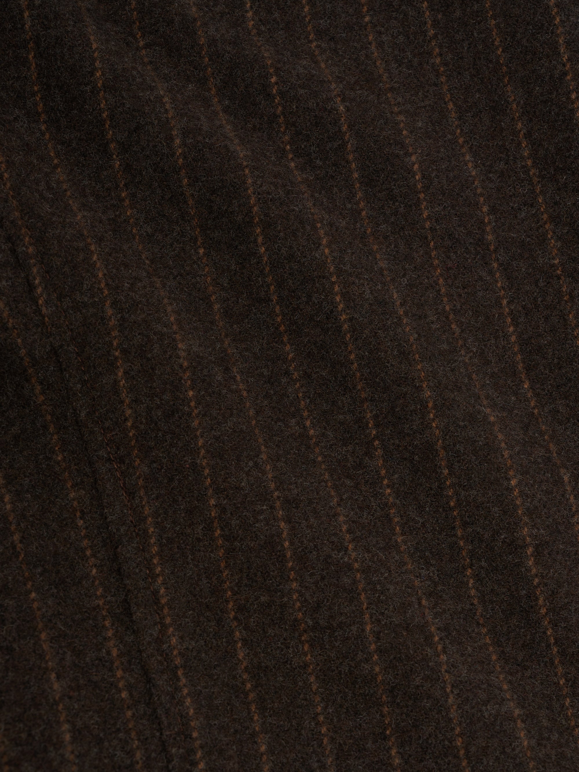 Detailed material shot of Oliver Spencer Men's Single-Breasted Brown Striped Blazer