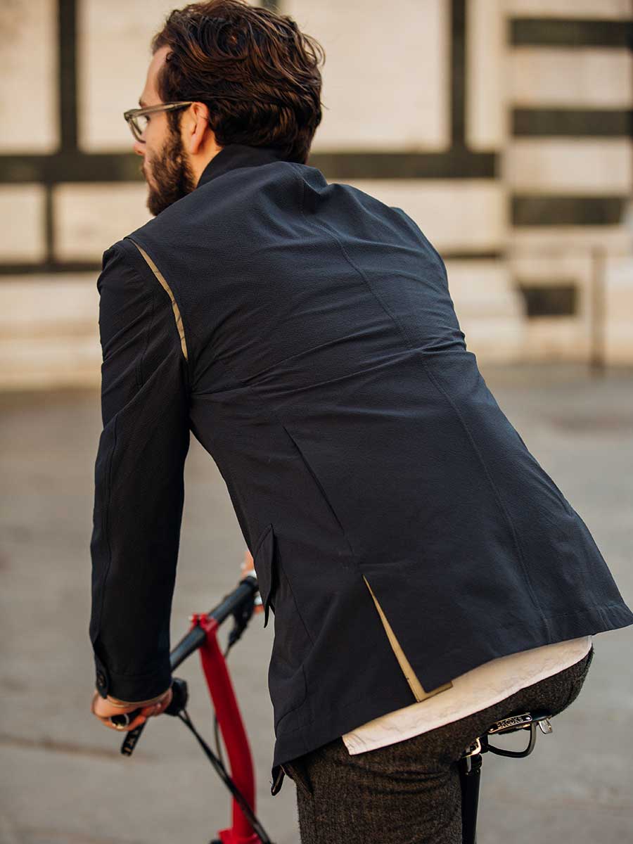 Brompton Navy Cycling Blazer Water Resistant Commuter Jacket