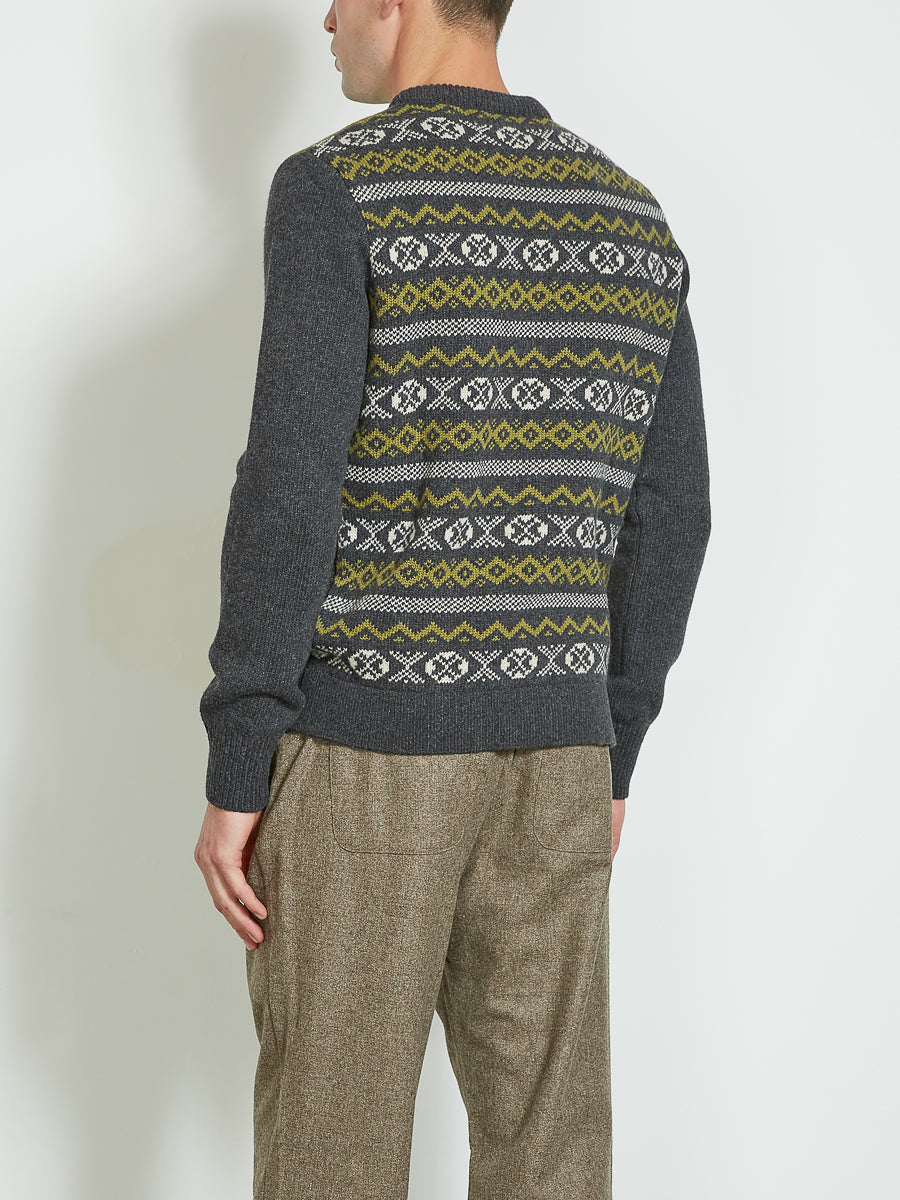 Blenheim Jumper Findon Charcoal/Light Moss Green