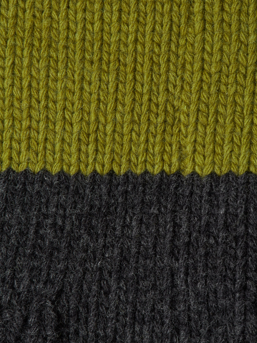 Zip Through Cardigan Findon Charcoal/Light Moss Green