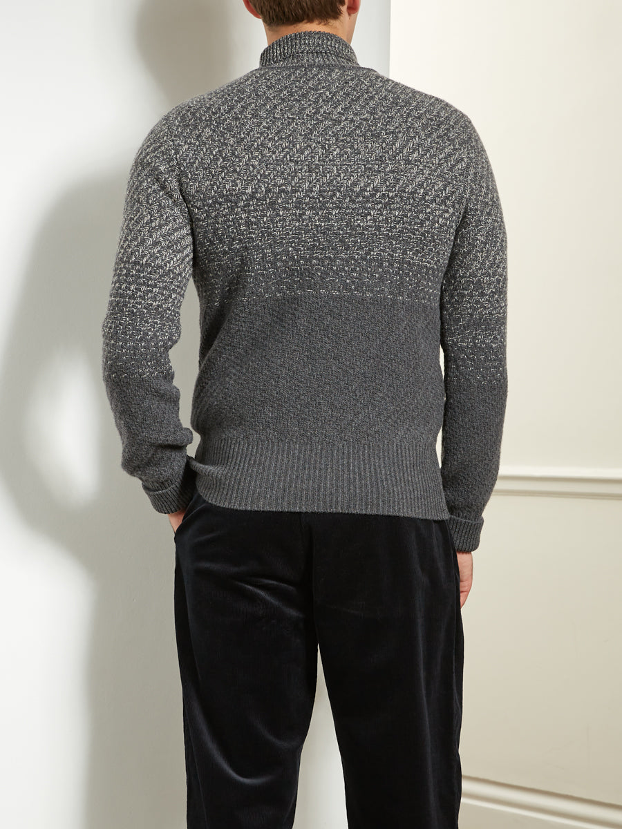 Talbot Roll Neck Jumper Basing Charcoal/Oatmeal