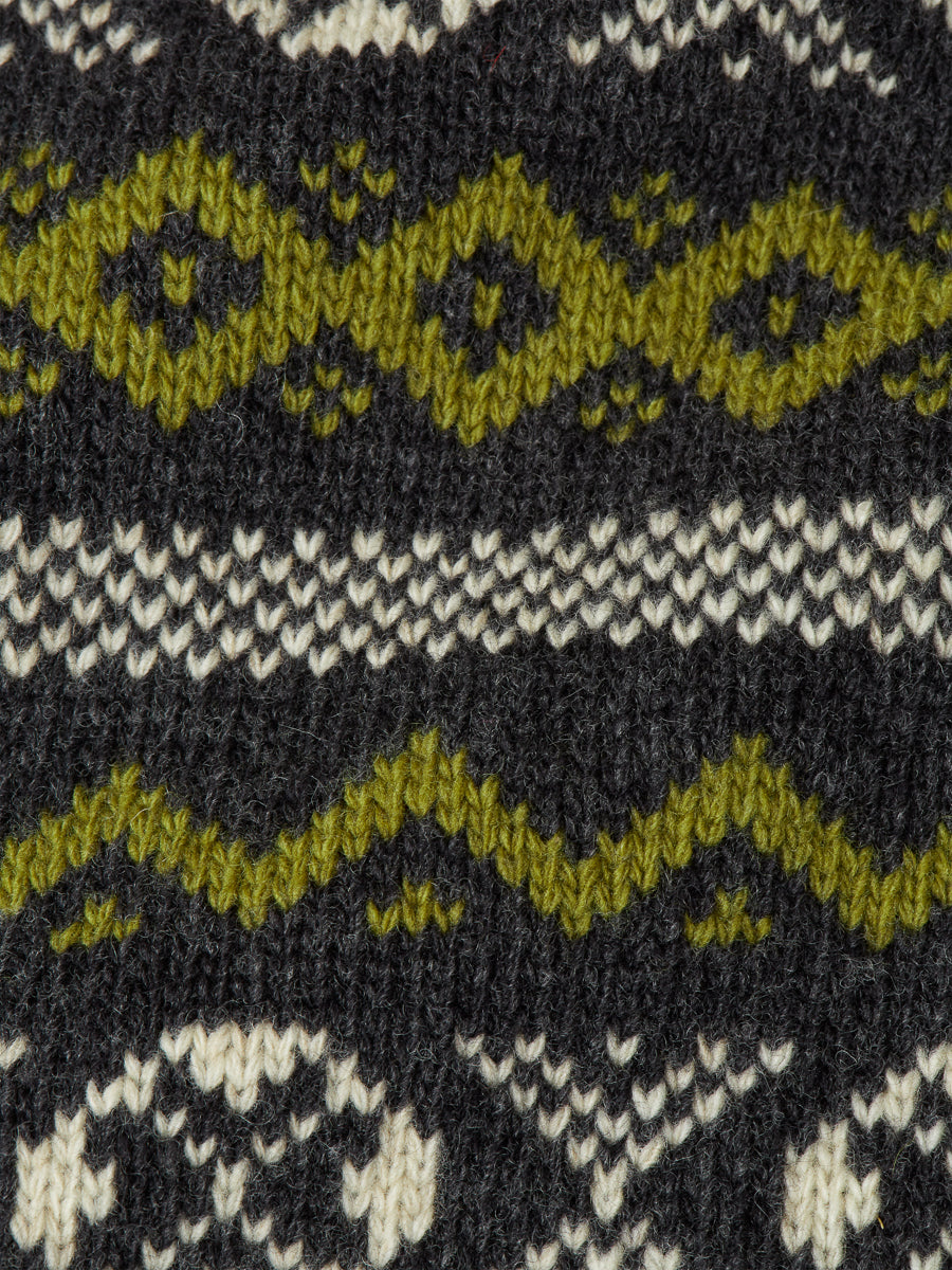 Talbot Roll Neck Jumper Rookley Charcoal/Light Moss Green