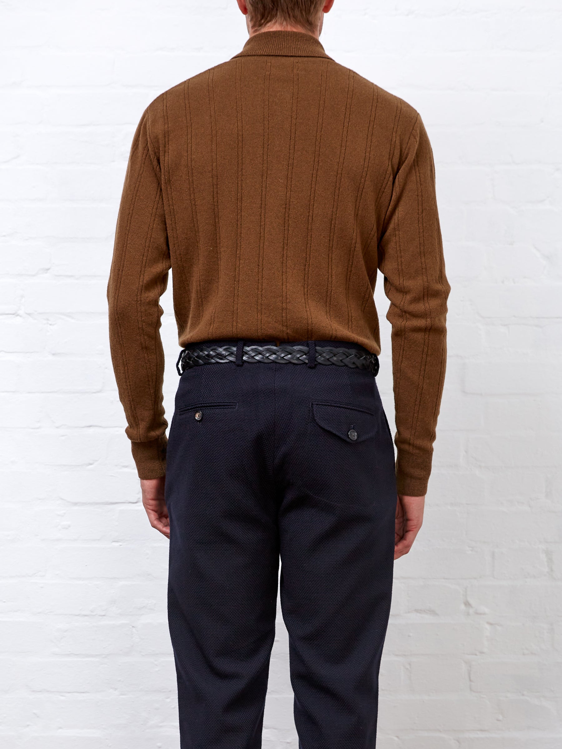 Pablo Knitted Polo Shirt Olsen Brown