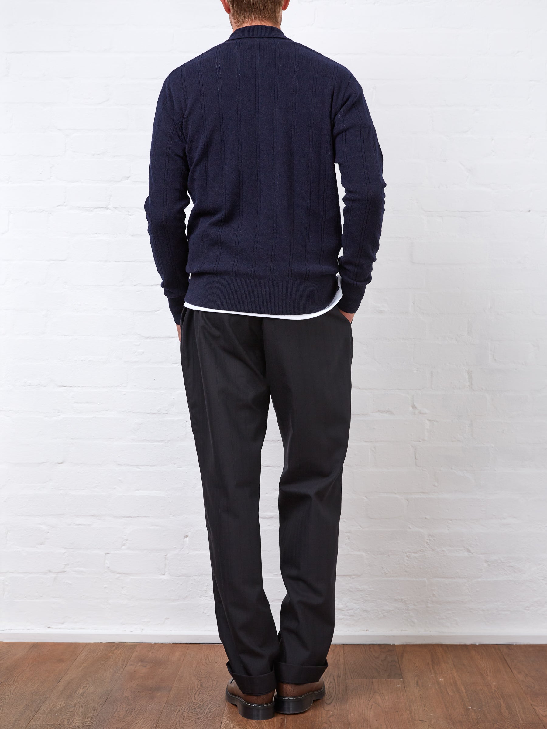 Pablo Knitted Polo Shirt Olsen Navy