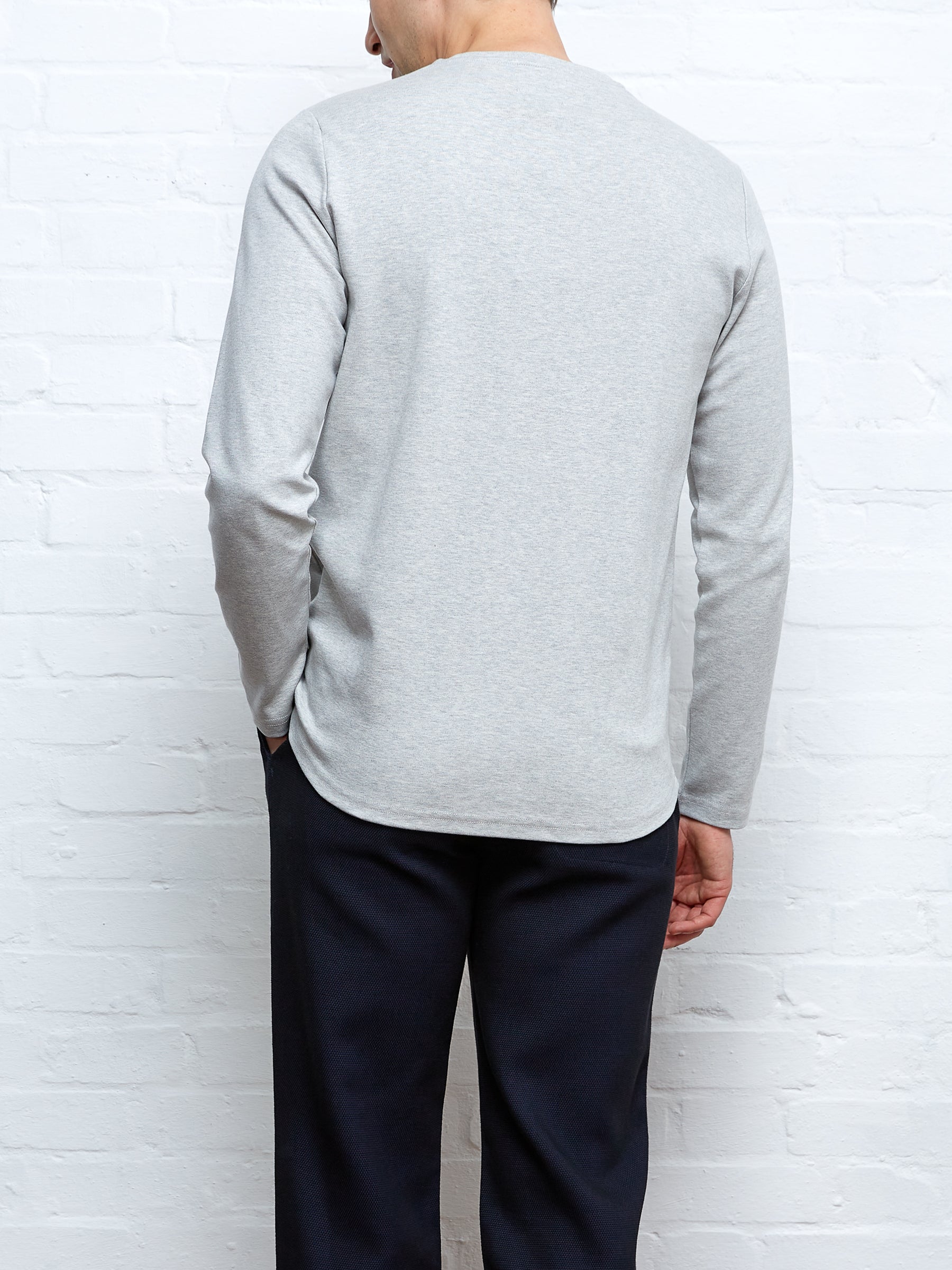 Heavy Long Sleeve Plain T Shirt Tavistock Grey