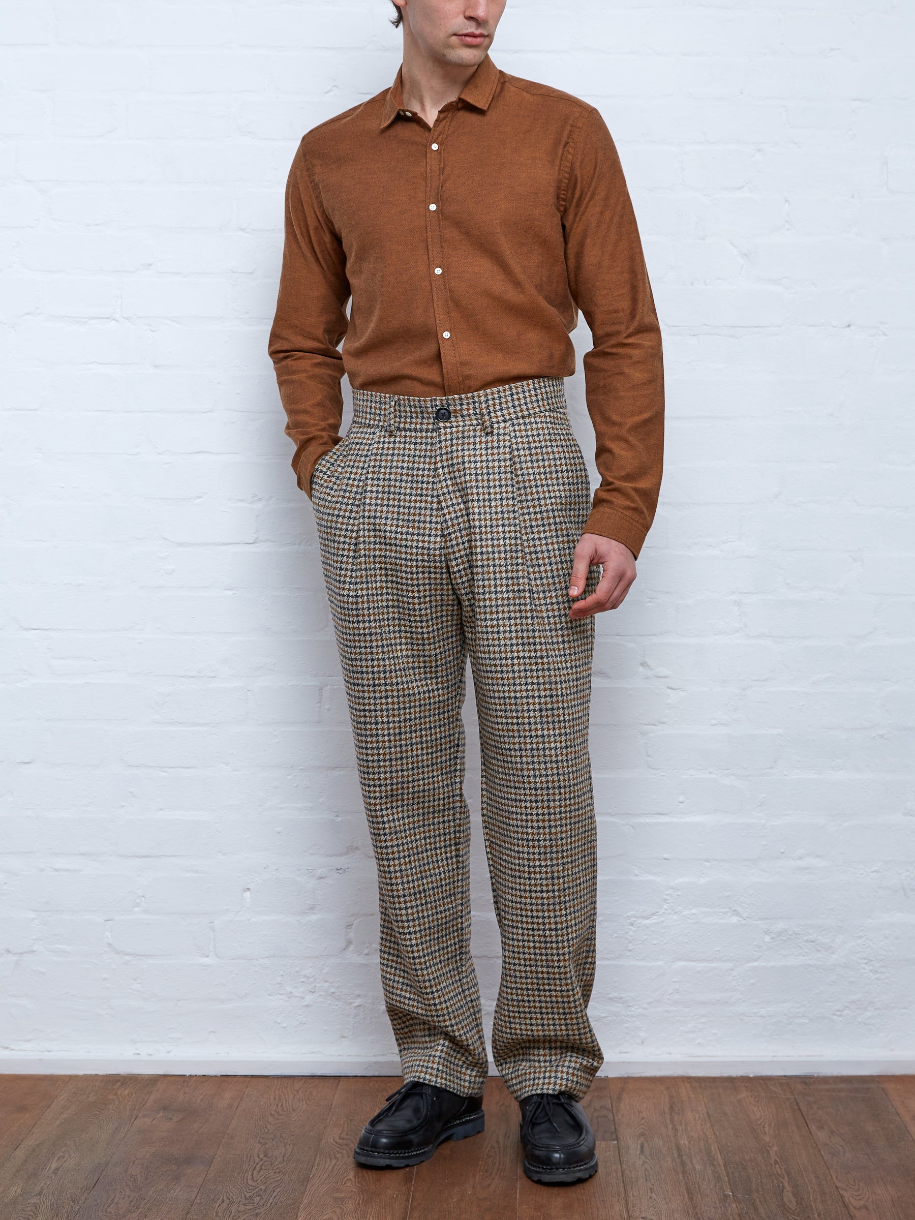 Pleat Trousers Rogers Ochre