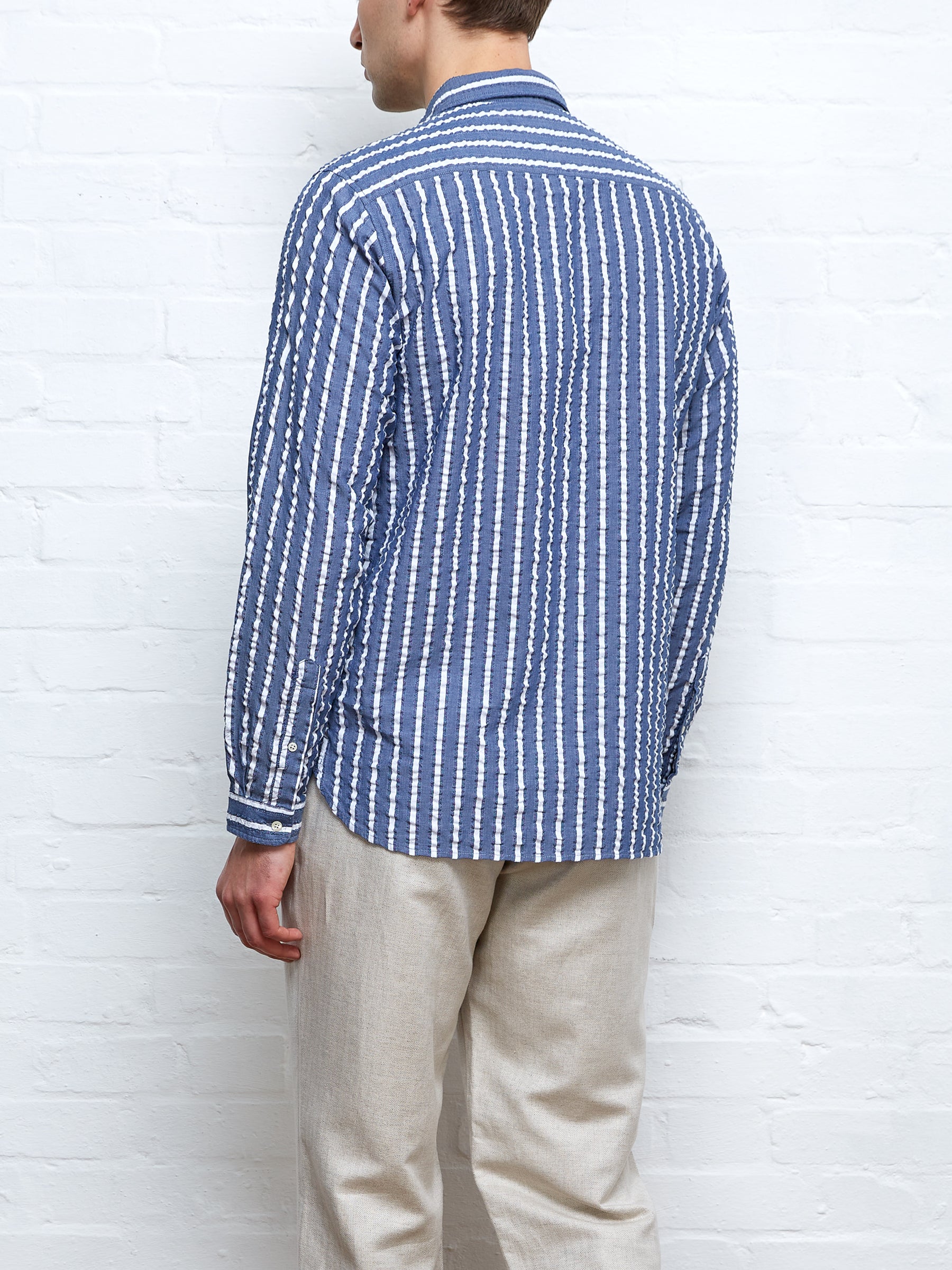Clerkenwell Tab Shirt Pool Navy