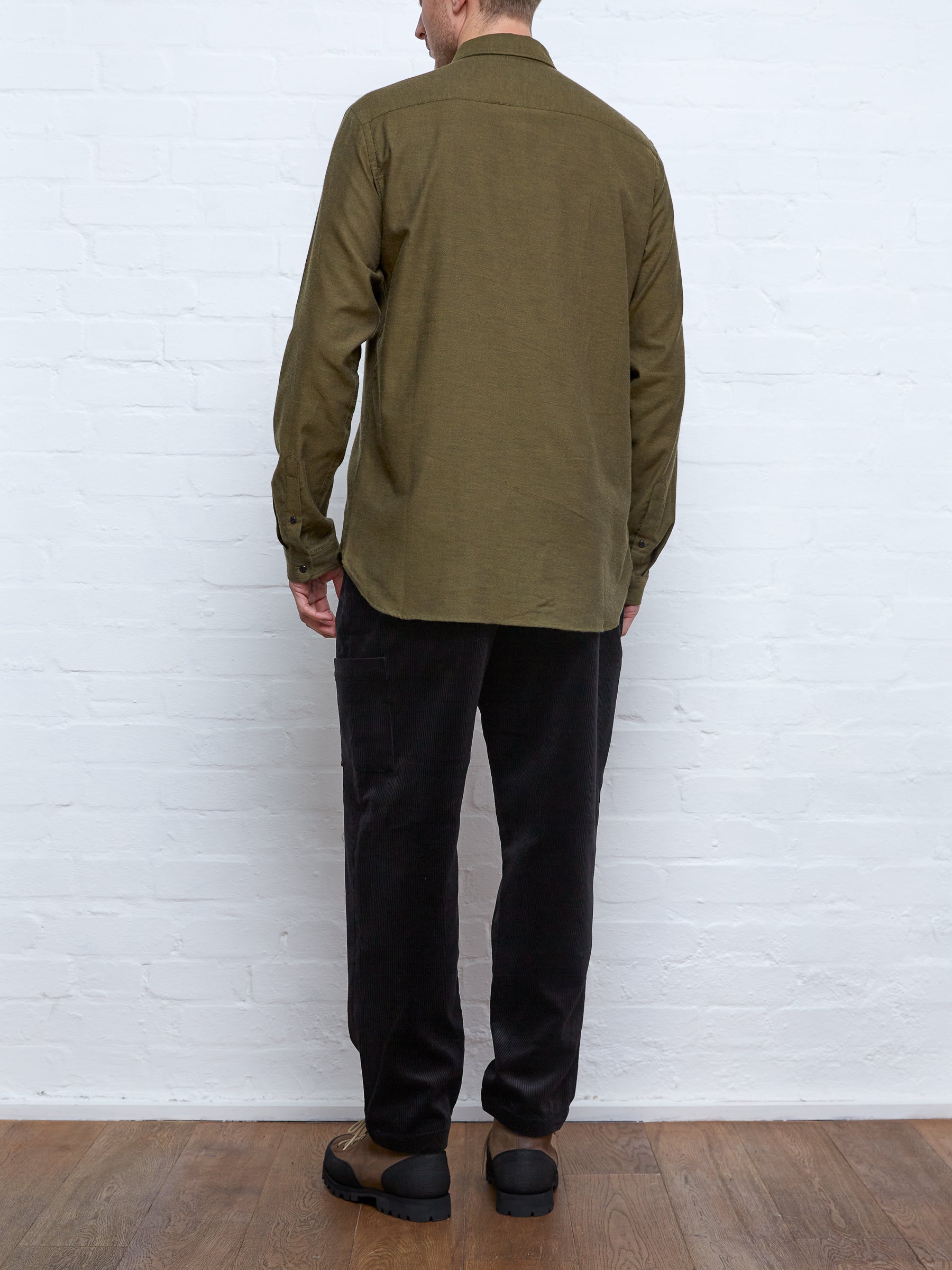 Clerkenwell Tab Shirt Stein Moss Green