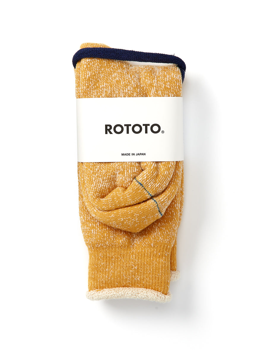 Ro To To Double Face Crew Socks Yellow