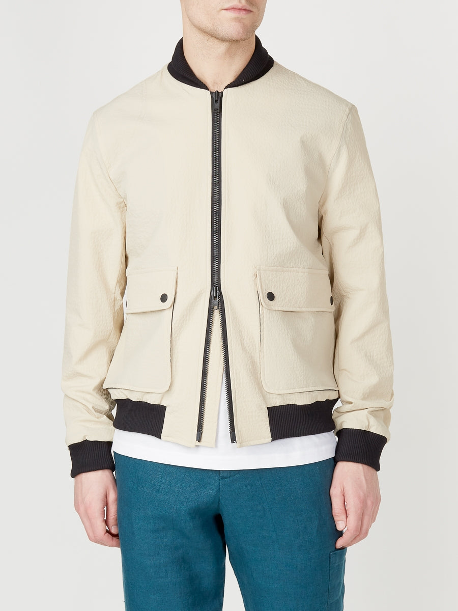 Beige bomber jacket mens sales